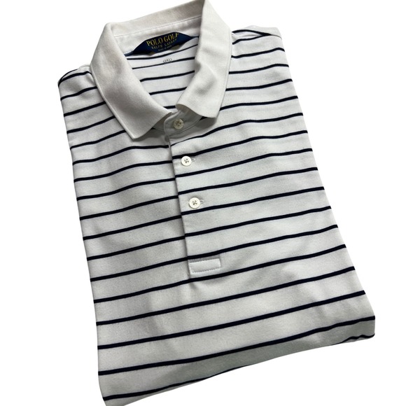 Polo Golf Ralph Lauren Other - Polo Golf Ralph Lauren Polo Mens XXL White Blue Striped Wicking Performance D20